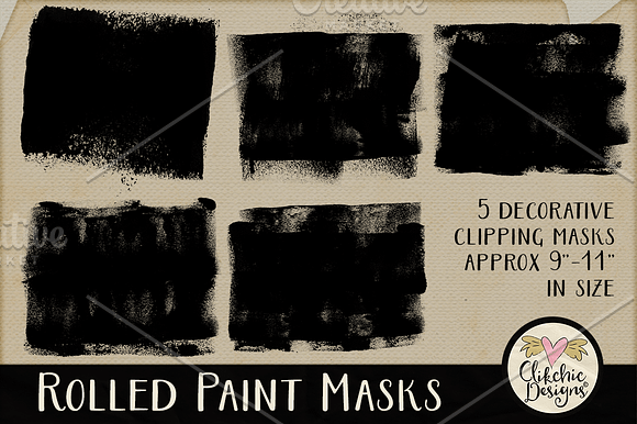 Rolled Paint Photo Clipping Masks in Photoshop Shapes - product preview 1