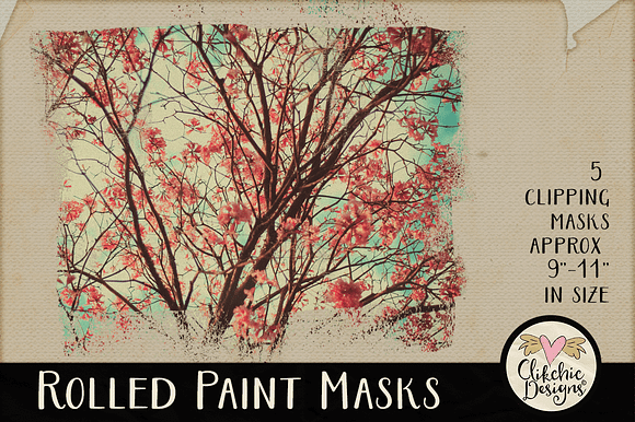 Rolled Paint Photo Clipping Masks in Photoshop Shapes - product preview 2