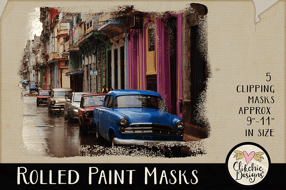 Rolled Paint Photo Clipping Masks in Photoshop Shapes - product preview 3