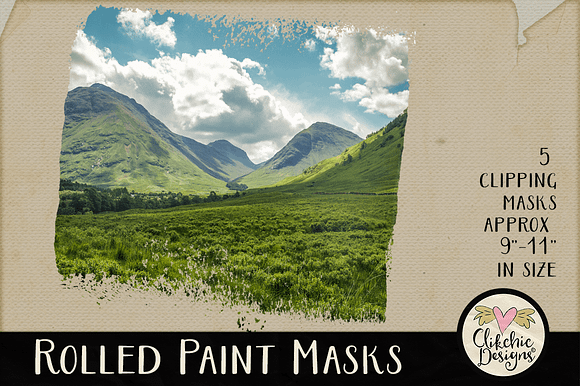 Rolled Paint Photo Clipping Masks in Photoshop Shapes - product preview 4
