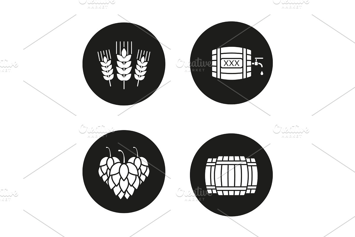 Beer glyph icons set in Graphics - product preview 8
