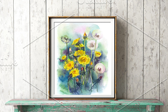 SALE! Watercolor Dandelions in Illustrations - product preview 2
