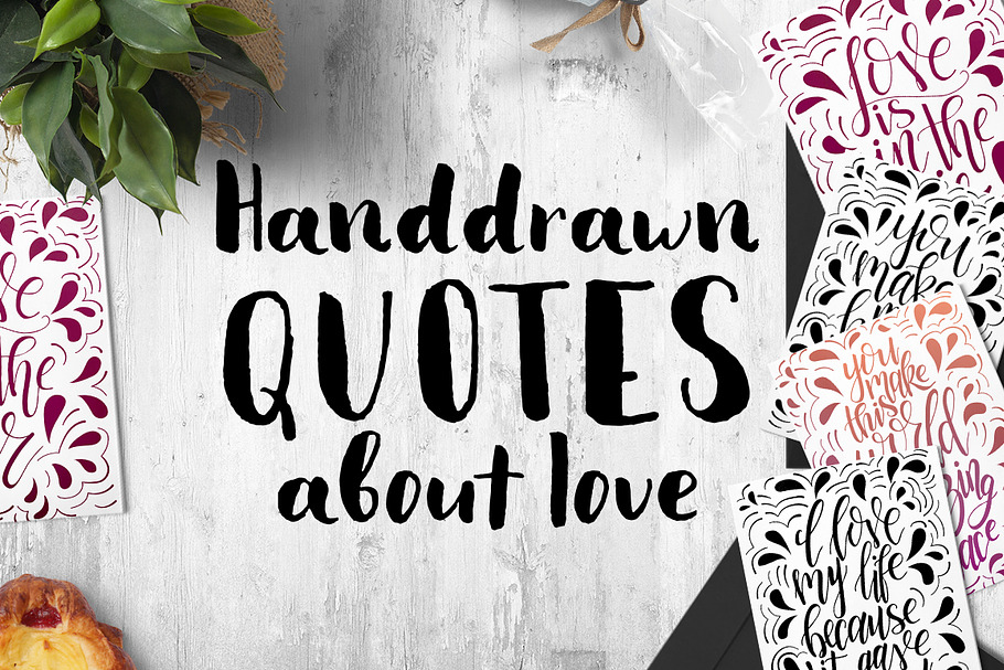 9 hand lettering Quotes about love in Illustrations - product preview 8