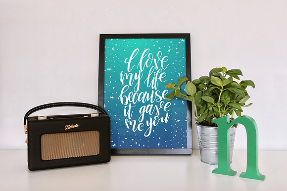 9 hand lettering Quotes about love in Illustrations - product preview 1