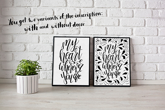 9 hand lettering Quotes about love in Illustrations - product preview 2