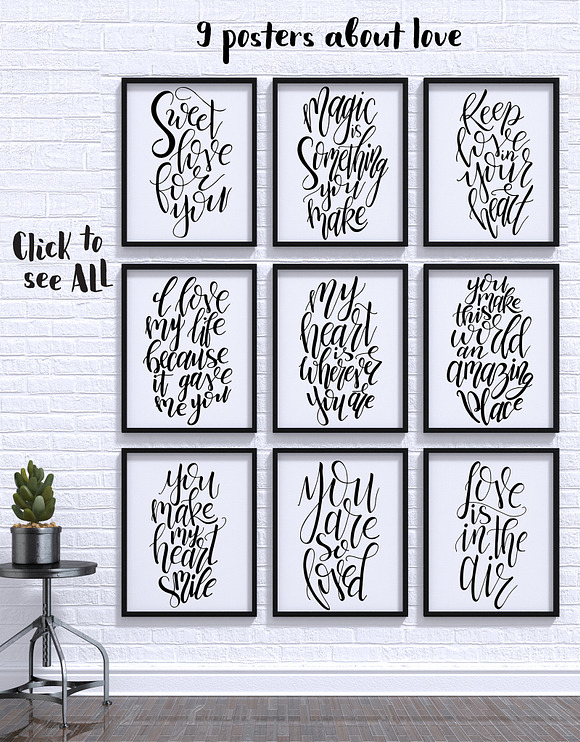 9 hand lettering Quotes about love in Illustrations - product preview 9