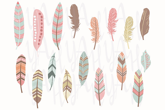 Tribal Feathers Mandala Elements in Illustrations - product preview 1