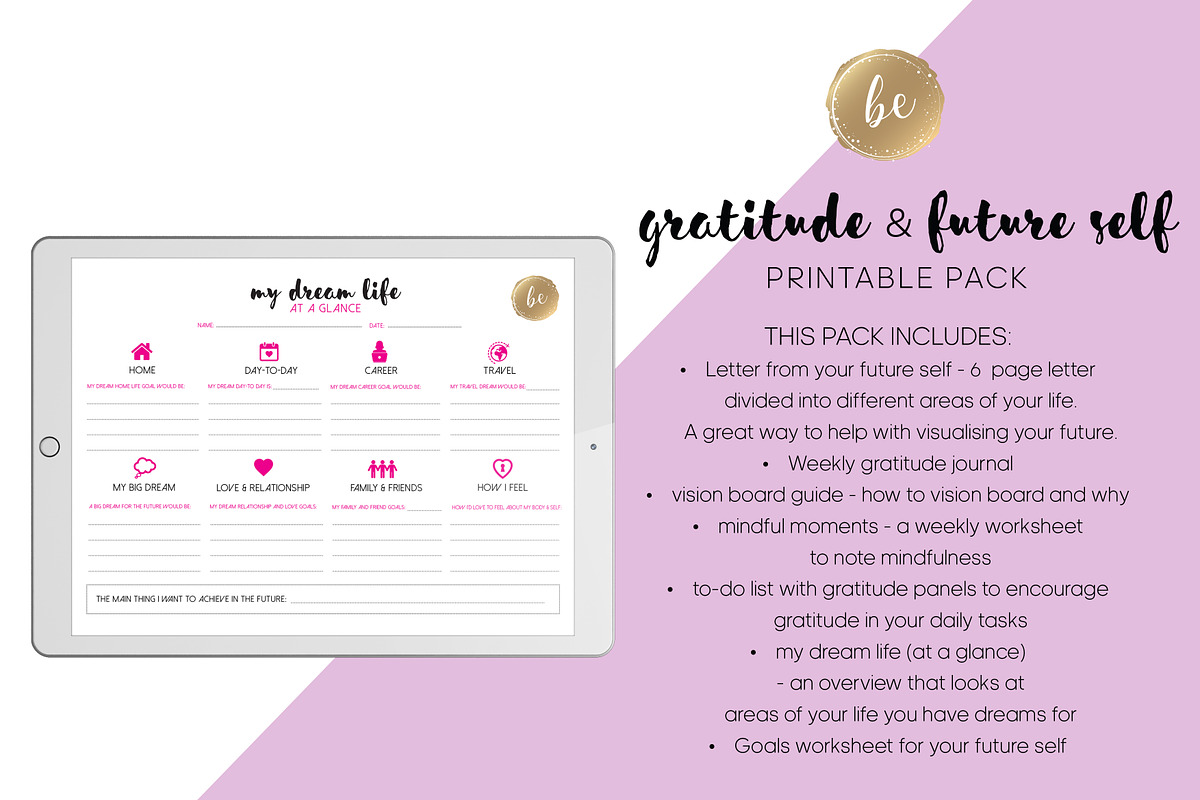 Gratitude - Printable Planner  in Stationery Templates - product preview 8