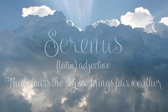Serenus Condensed in Script Fonts - product preview 2
