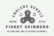 Set of Fidget Spinners Emblems