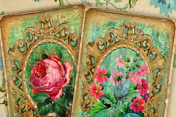 Vintage floral cards