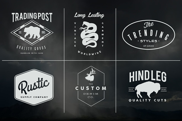 Six Rustic Logos in Logo Icons - product preview 1