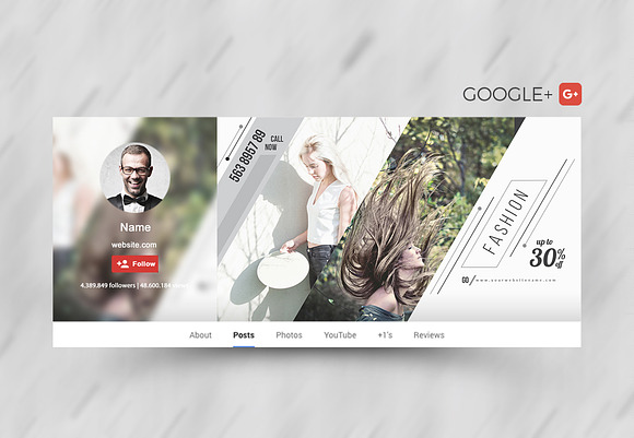 Fasion Social Media Cover kit in Facebook Templates - product preview 2