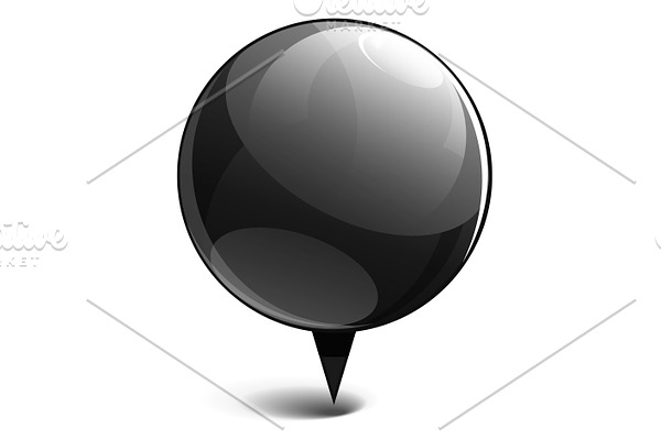 Shiny gloss black Map pointer icon