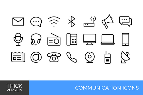 Communication thick line icon set in Communication Icons - product preview 1
