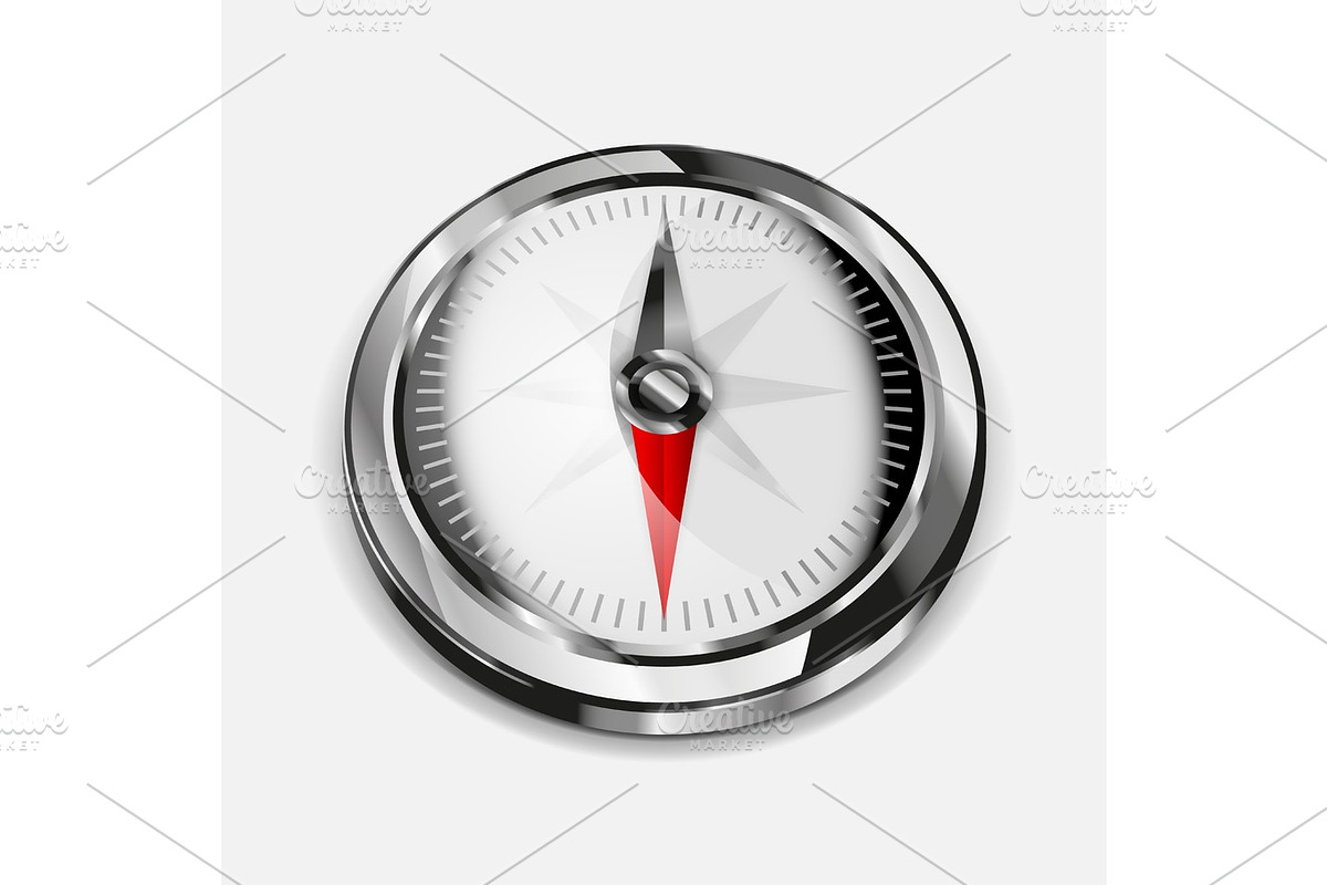 Vector realistic compass in Objects - product preview 8