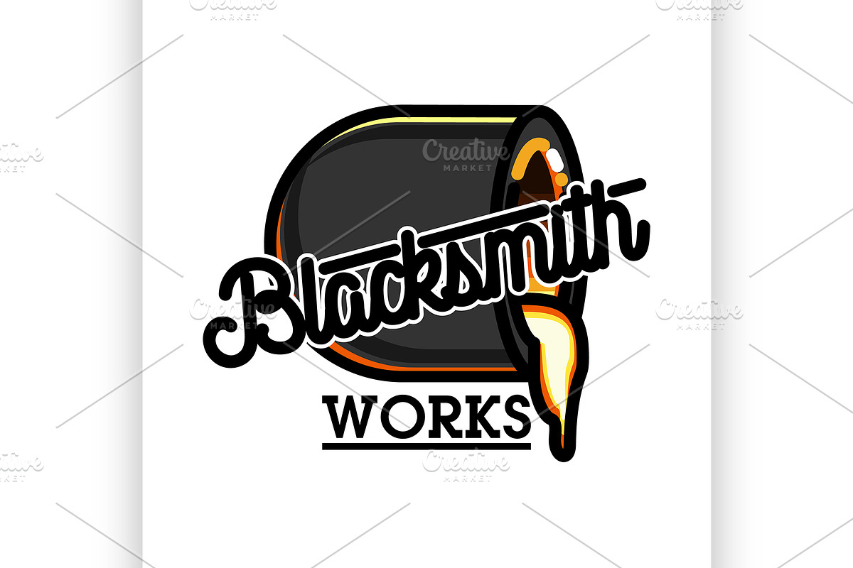 Color vintage blacksmith emblem in Illustrations - product preview 8