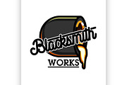 Color vintage blacksmith emblem