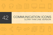 Communication Thin Line Icon set