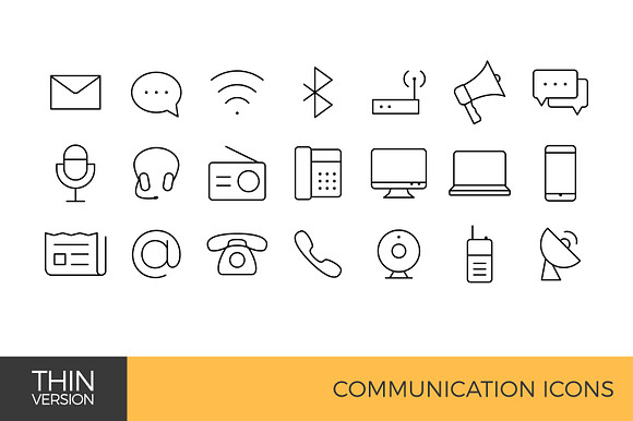 Communication Thin Line Icon set in Communication Icons - product preview 1