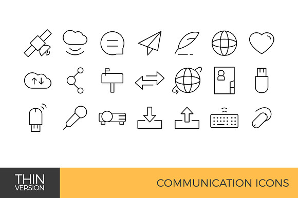 Communication Thin Line Icon set in Communication Icons - product preview 2