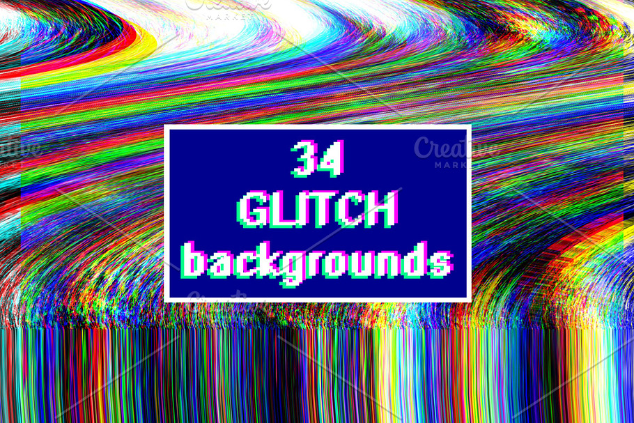 Glitch backgrounds. Screen error in Textures - product preview 8