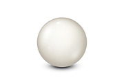 Billiard, white pool ball.Snooker. White background. Vector illustration.