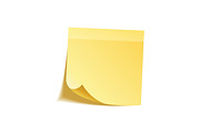 Sticky note with shadow isolated on transparent background. Yellow paper. Message on notepaper.Reminder. Vector illustration.
