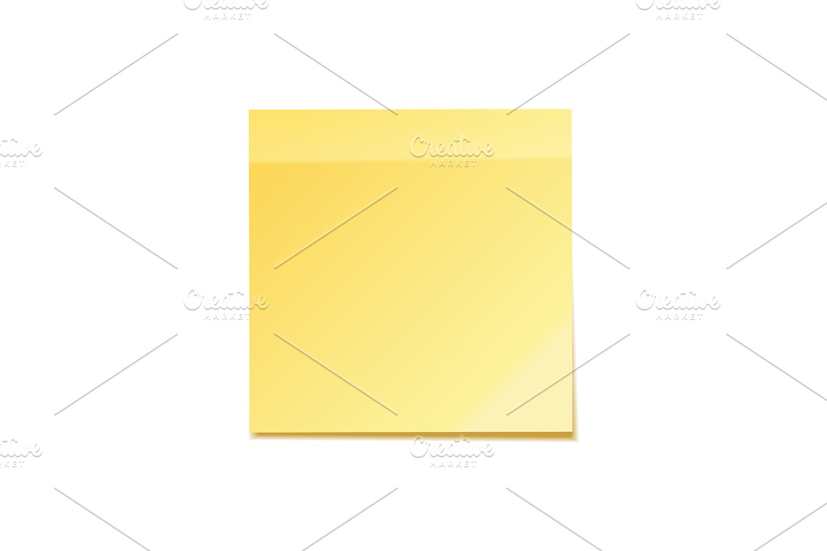 Sticky note with shadow isolated on transparent background. Yellow paper. Message on notepaper.Reminder. Vector illustration. in Objects - product preview 8