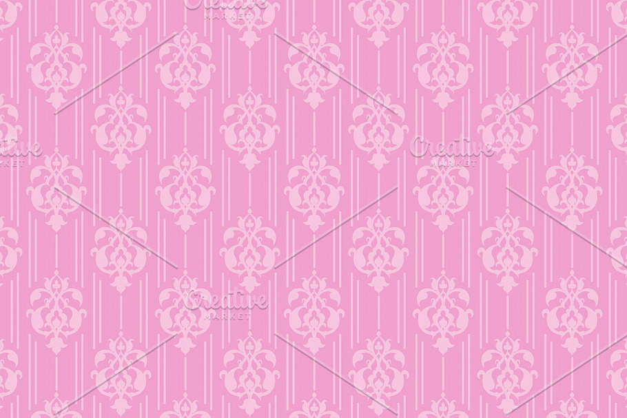 pink seamless damask pattern in Patterns - product preview 8