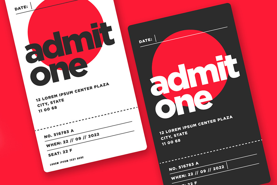 Event Ticket Admit Card Design in Card Templates - product preview 8