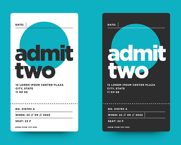 Event Ticket Admit Card Design in Card Templates - product preview 1