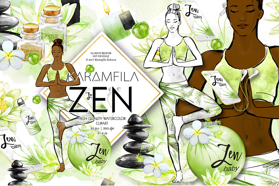 Yoga Clipart in Illustrations - product preview 8