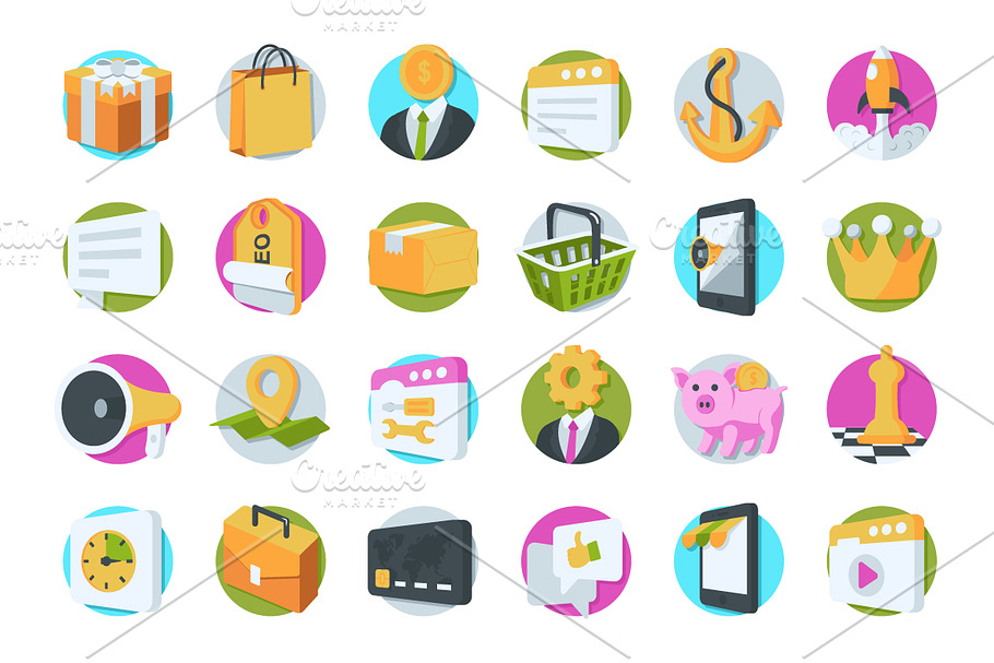 36 SEO and Marketing Icons