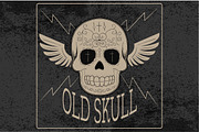 Retro skull with wings/vintage style