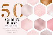 50 Gold & Blush Textures