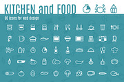 80 icons "KITCHEN and FOOD"+pattern