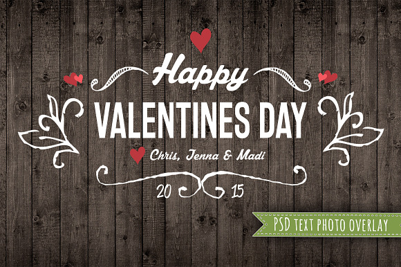 Valentine Photo Overlay Set PSD in Card Templates - product preview 3