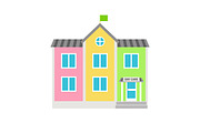 Daycare colorful building flat icon