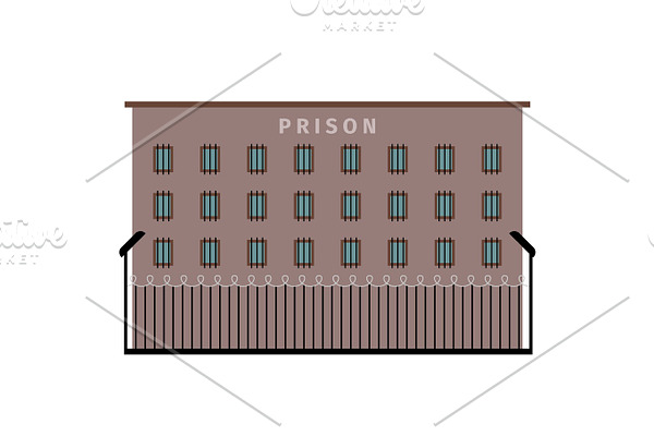 Prison building flat icon