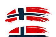 Brush stroke with Norway flag