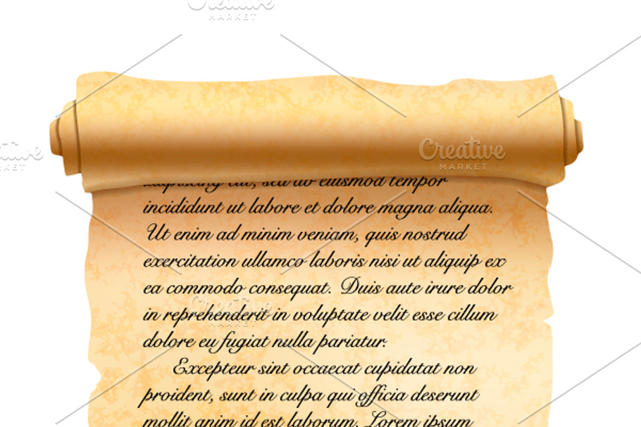 Cursive text on old textured scroll in Objects - product preview 8