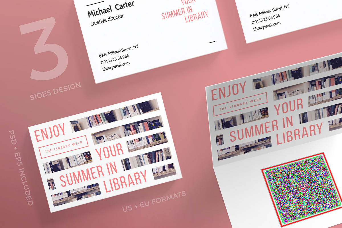 Business Cards | Summer In Library in Business Card Templates - product preview 8