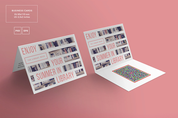 Business Cards | Summer In Library in Business Card Templates - product preview 2