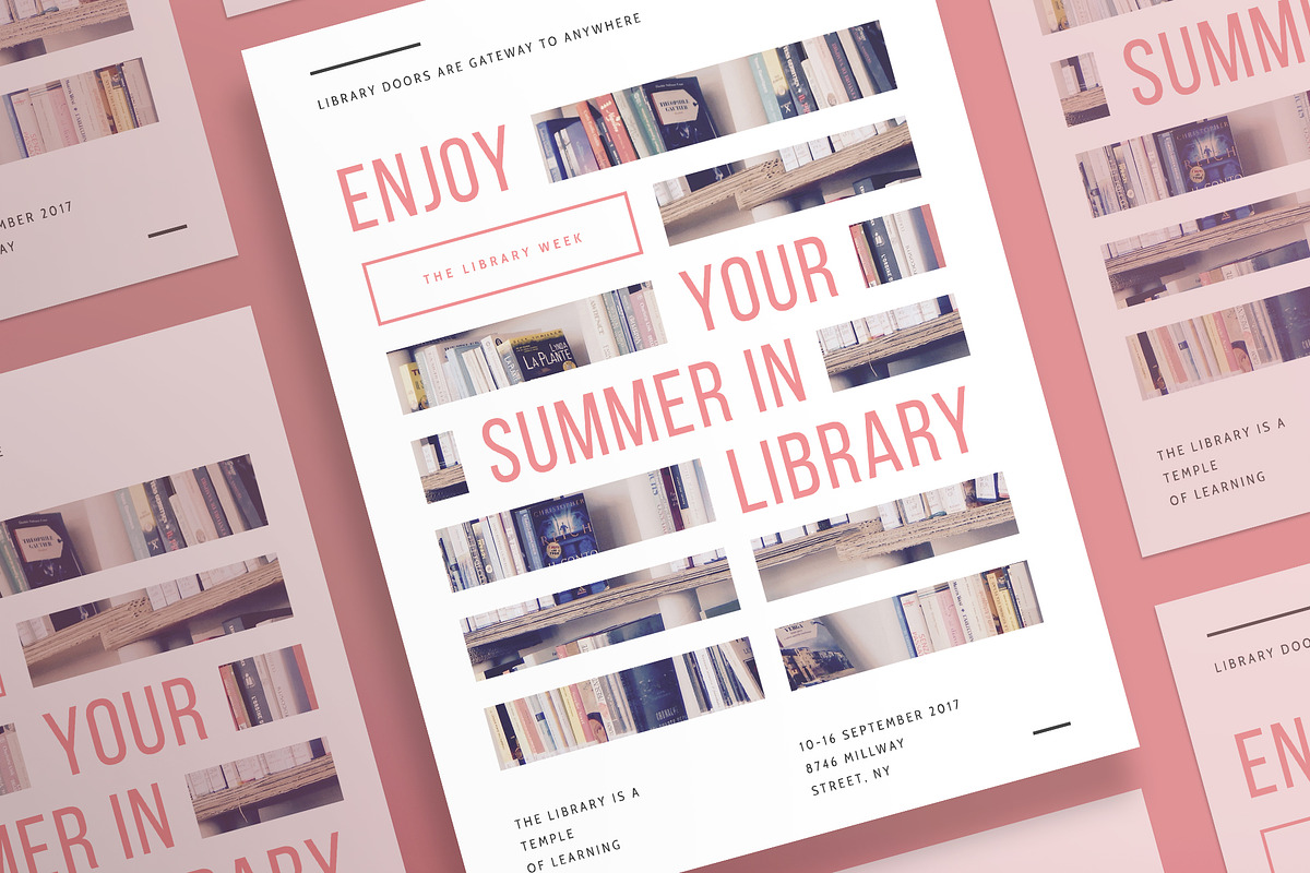 Posters | Summer In Library in Flyer Templates - product preview 8