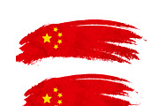 Brush stroke with China flag