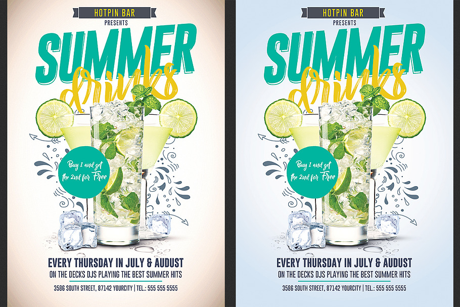 Summer Drinks Promotion Flyer in Flyer Templates - product preview 8