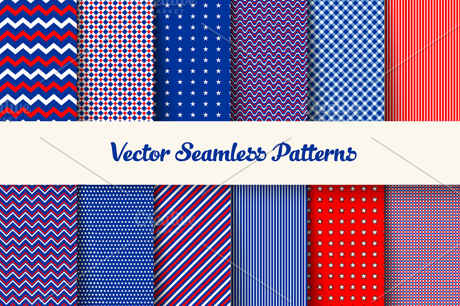 Seamless american patriotic pattern in Patterns - product preview 8