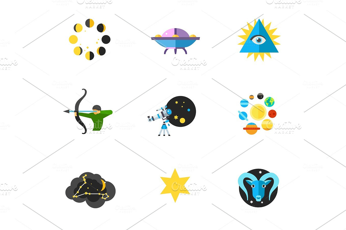 Astrology and Astronomy icon set in Objects - product preview 8