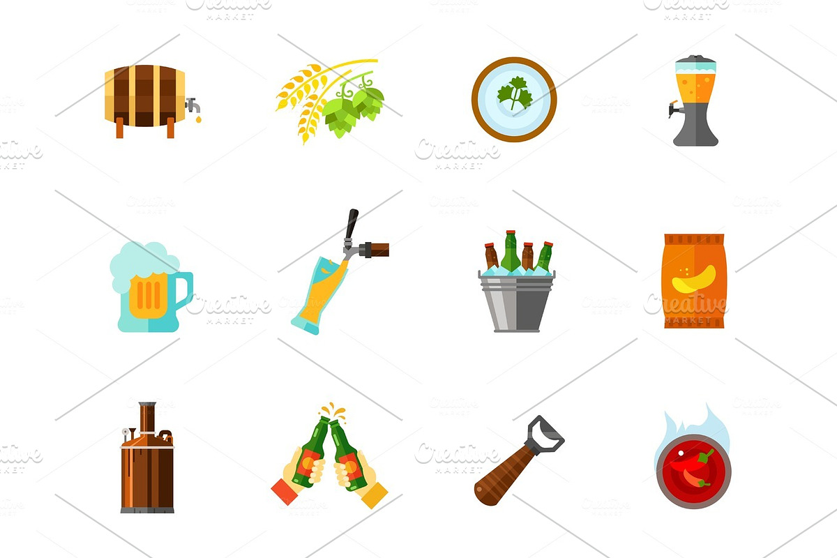 Beer pub icon set in Objects - product preview 8